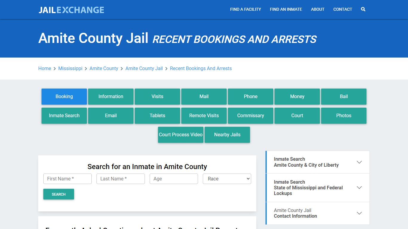 Amite County Jail Recent Bookings And Arrests - Jail Exchange