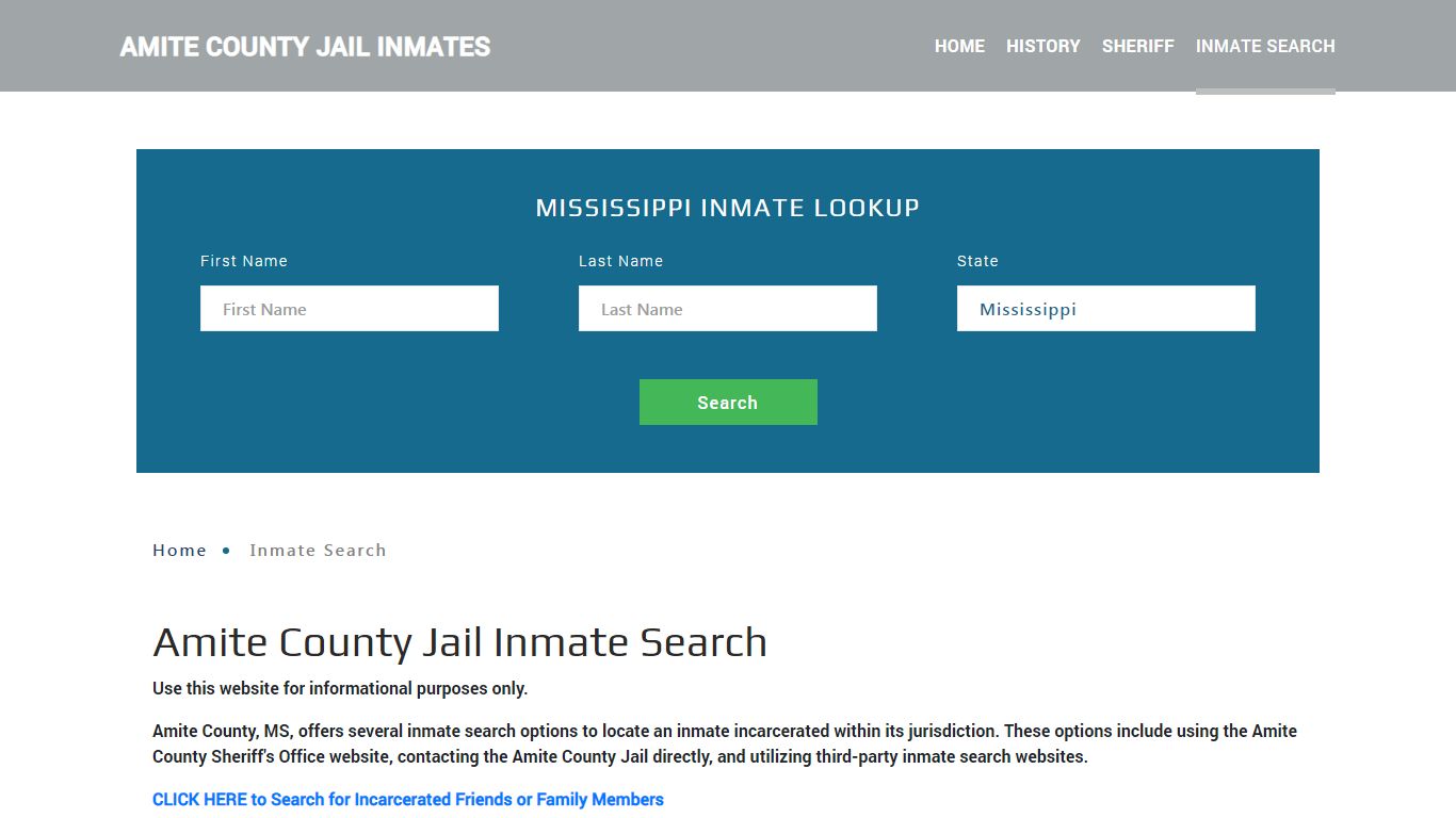 Amite County, MS Detainee Lookup