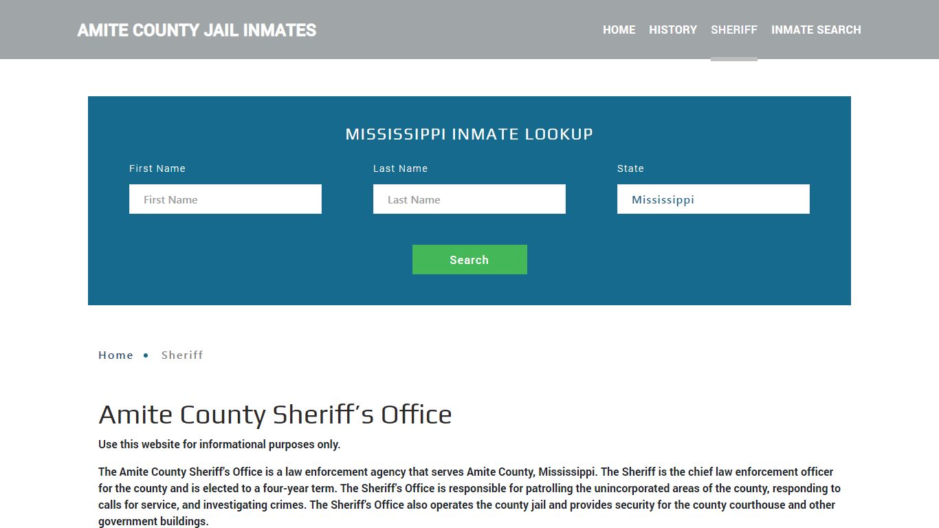 Amite County Sheriff, MS Arrest Warrant Lookup